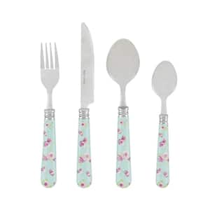 Bistro 16-Piece Bright Floral Stainless Steel Flatware Set (Service for 4)