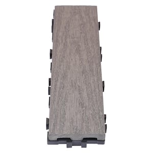 UltraShield Naturale 1/4 ft. x 1 ft. Quick Composite Single Slat Deck Tile in Argentinian Silver Gray (4-Pieces per Box)