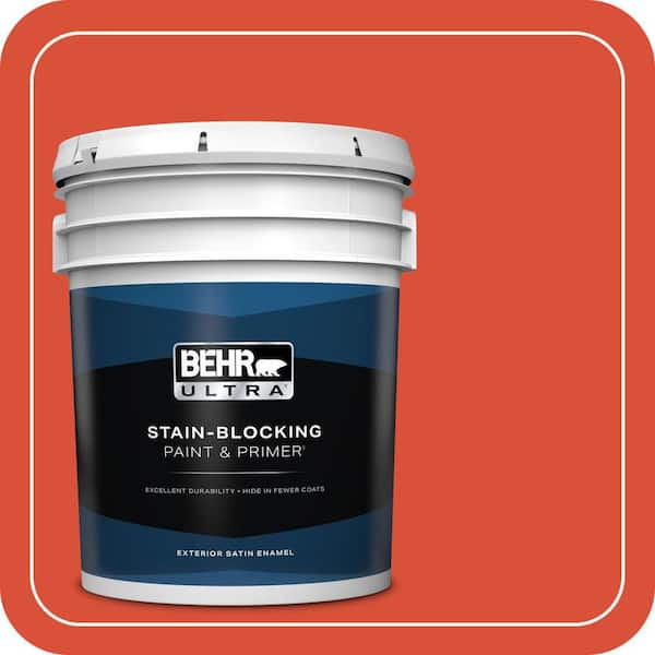 BEHR ULTRA 5 gal. #190B-7 Fire Island Satin Enamel Exterior Paint & Primer