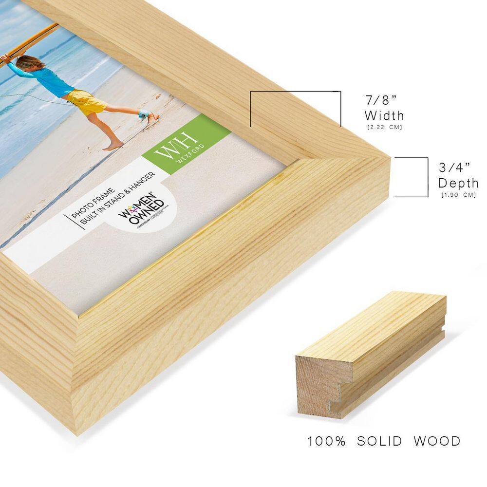 Natural Wood 5x7 Matte Finish Tabletop and Wall Photo Frame
