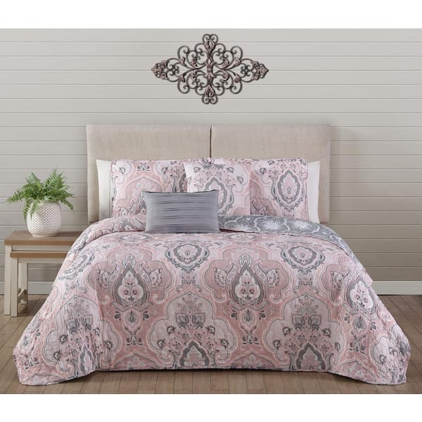 Avondale Manor Odette 5-Piece Blush King Quilt Set