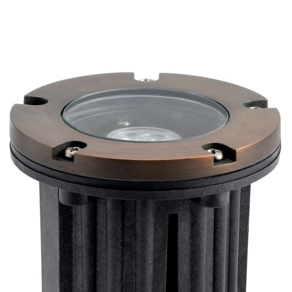 Low Voltage Centennial Brass Hardwired Weather Resistant Well Light with No Bulbs Included