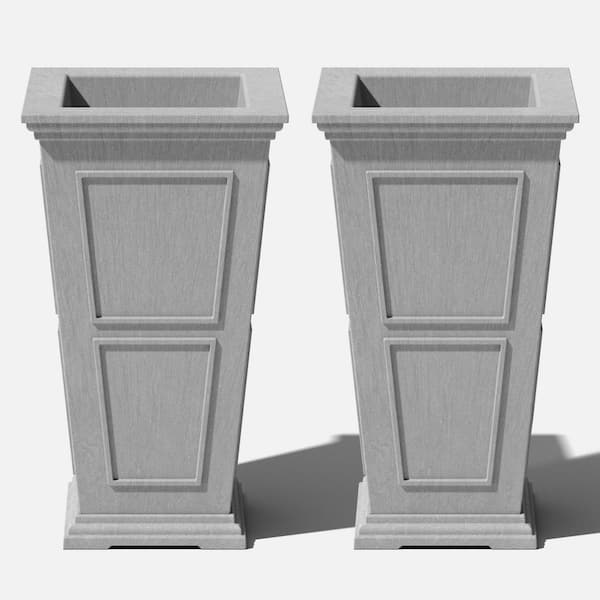 Veradek Brixton Series 28 in. T Gray Plastic Planter (2-Pack)