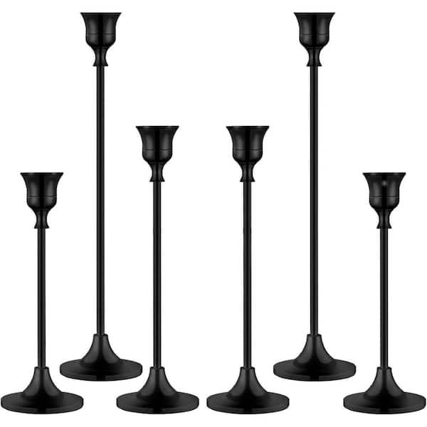 Unbranded Black Taper Metal Candle Holder for Fireplace Party Dining Home 6-Pack