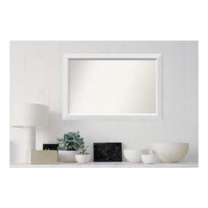 Blanco White 36.25 in. x 24.25 in. Custom Non-Beveled Wood Framed Bathroom Vanity Wall Mirror