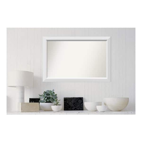 Amanti Art Blanco White 36.25 in. x 24.25 in. Custom Non-Beveled Wood Framed Bathroom Vanity Wall Mirror