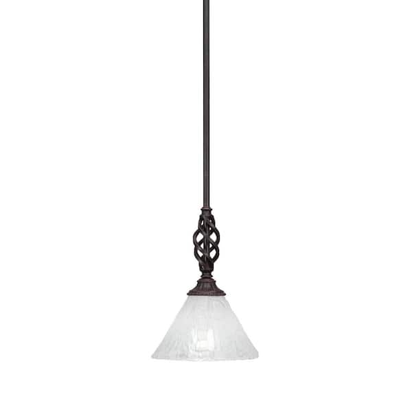 Unbranded Bridgewater 100 W 1-Light Dark Granite Standard Mini Pendant Light with Glass Shade