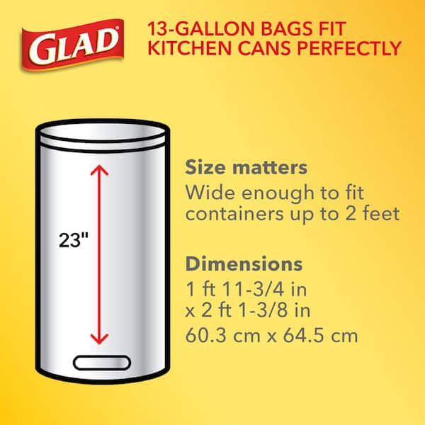 ForceFlex Tall Kitchen Drawstring Trash Bags, 13 gal, 0.72 mil