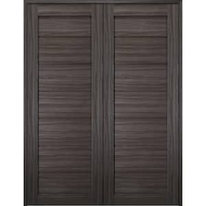 Alda 48 in. x 79.375 in. Both Active Gray Oak Wood Composite Double Prehung Interior Door