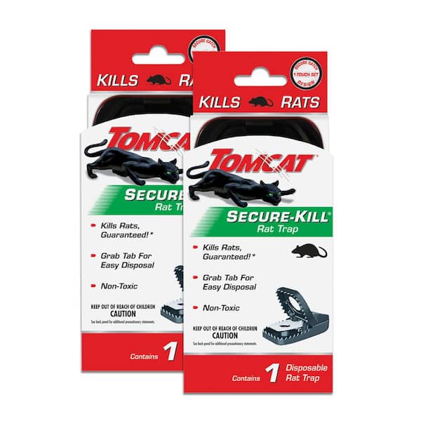 TOMCAT Secure-Kill Rat Trap, Features Aggressive Secure Catch Design to Trap and Kill, 2 Traps