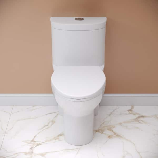 Swiss Madison Sublime 1-piece 1.1/1.6 GPF Touchless Retrofit Dual Flush Elongated Toilet in Glossy White, Seat Included