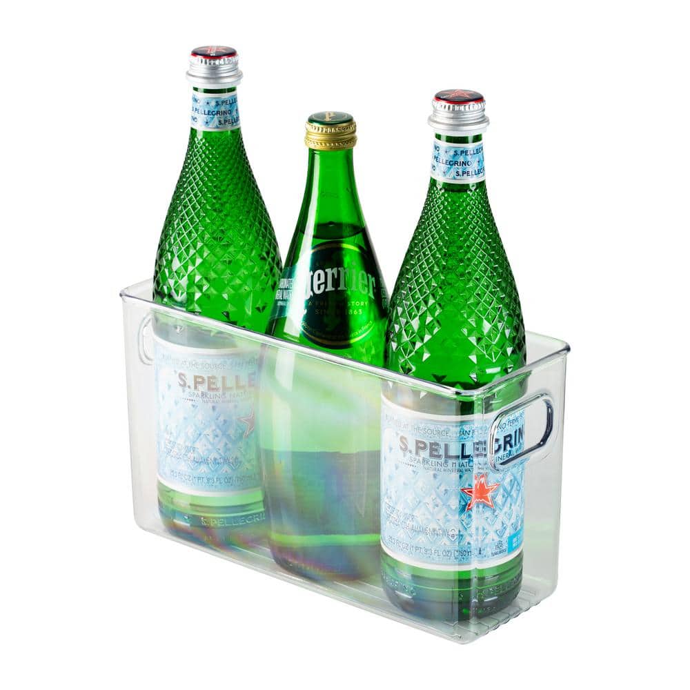 Clear Rectangular Tall Kitchen Storage Bin with Handles