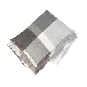 Grey Plaid Throw Blanket