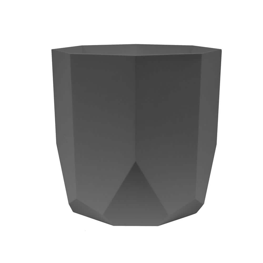 Bloem 8" Charcoal Geometric Resin Hexagon Planter