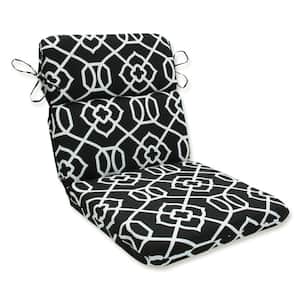 Lattice Outdoor/Indoor 21 in. W x 3 in. H Deep Seat, 1-Piece Chair Cushion with Round Corners in Black/White Kirkland
