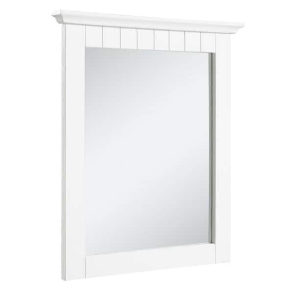 Cottage 21 in. W x 24 in. H Framed Rectangular Bathroom Vanity Mirror in White