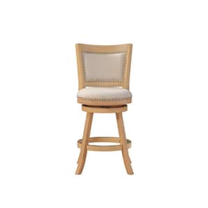 Melrose 24 in. Creme Wire-Brush Wood Frame Counter Height Bar Stool
