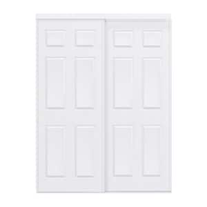 TENONER 60 in. x 80 in. 6-Panel Honeycomb Core White Primed MDF