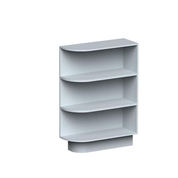 9 in. W x 24in D x 34. 5in H Assembled Corner Cabinets Specialty Base End Cornor Open Shelf in Dove Gray With 3 Shelves