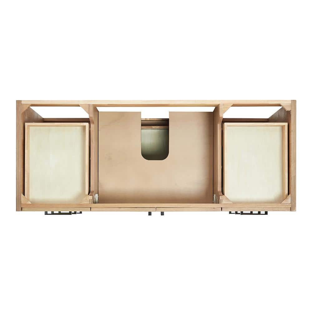 Kelly 55" White Oak Single Sink Vanity with Marble Top