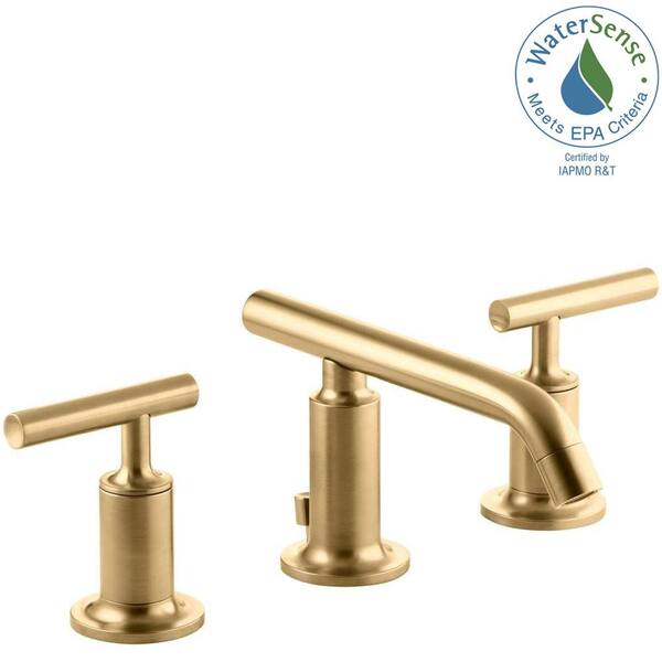 KOHLER - Purist 8 in. Widespread 2-Handle Bathroom Faucet in Vibrant Modern Brushed Gold