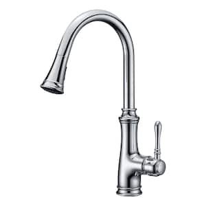Luna Single-Handle Pull-Down Sprayer Kitchen Faucet in Polished Chrome