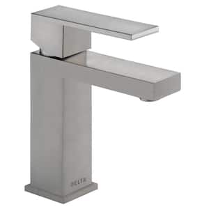 Modern Single Hole Single-Handle Bathroom Faucet in Stainless