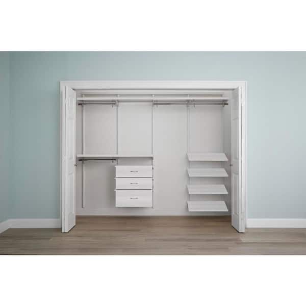 White Adjustable & Interlocking Closet Drawer Dividers Organizer