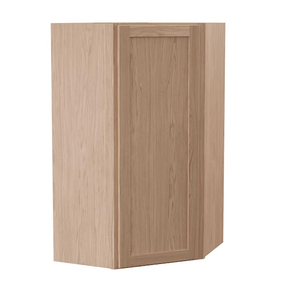 Sinclair 24 in. W x 12 in. D x 42 in. H Assembled Corner Wall Cabinet in Shaker Light Oak