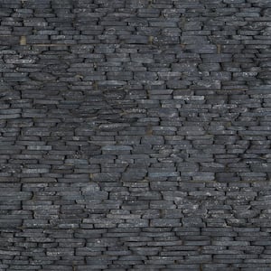 Countryside Black Stacked Sliced 4 in. x 11 in. Mosaic