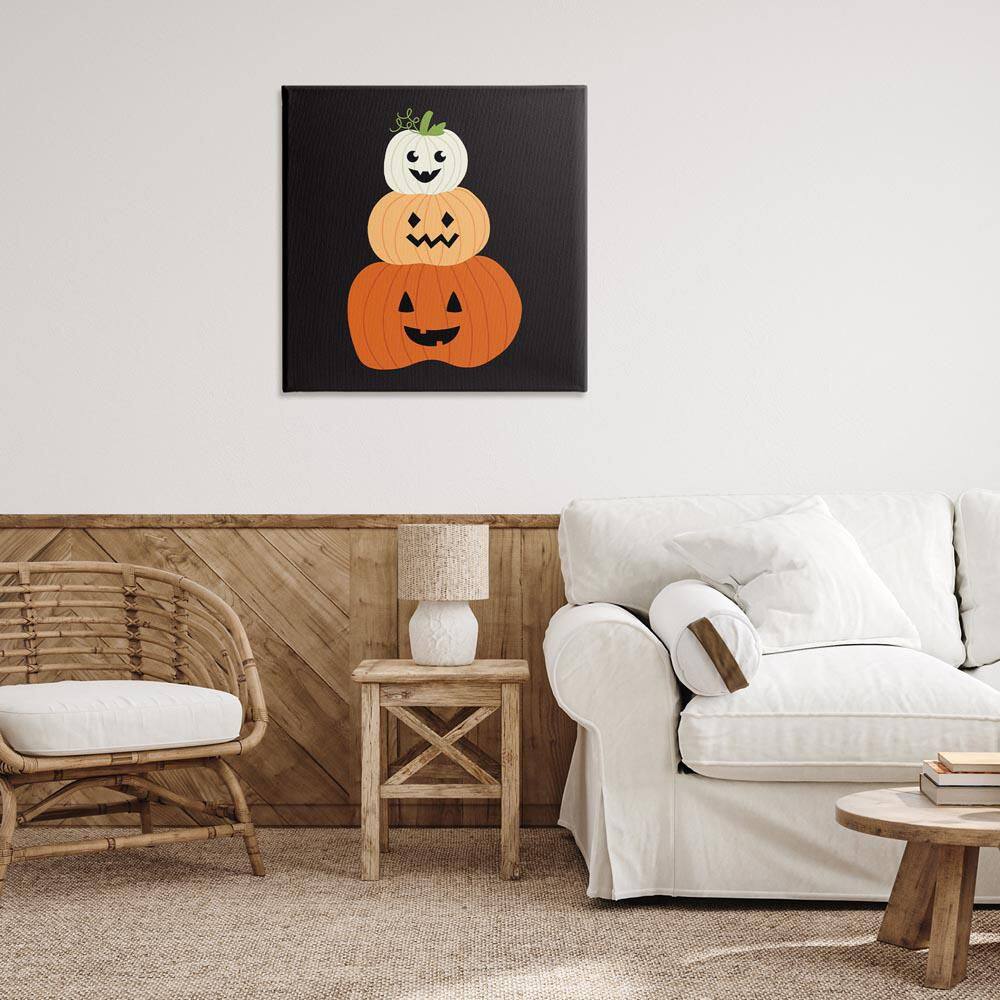 Happy Jack-o-Lanterns on Black by Sazerelli Designs Unframed Country Graphic Art Print 30 in. x 30 in. price history on PriceWatchPro