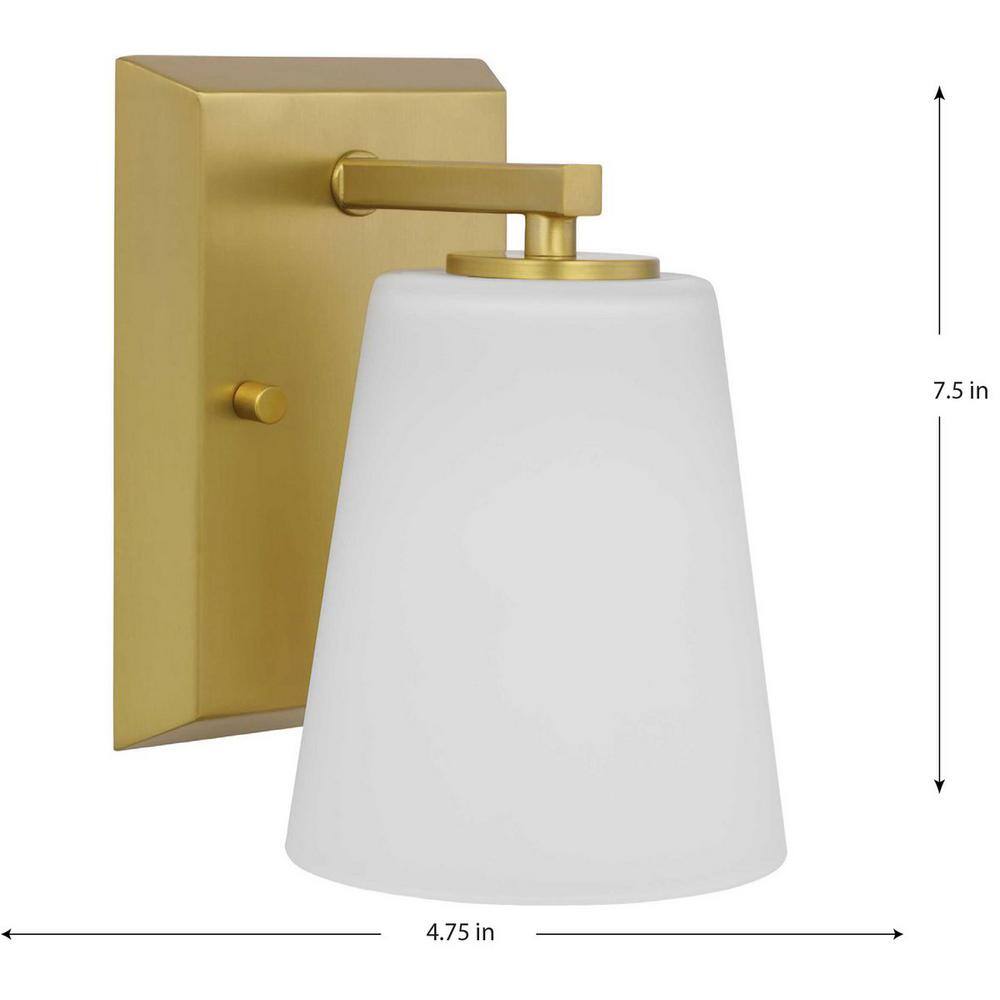 Vertex Brushed Gold 1-Light Bath Wall Sconce