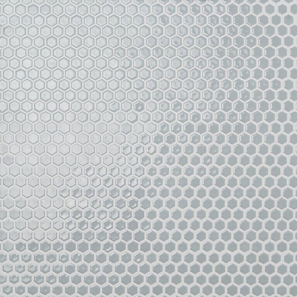 Bliss Edged Hexagon Mist Gray 10.03 in. x 11.61 in. Polished Porcelain Floor and Wall Mosaic Tile (0.80 Sq. Ft./Each) price history on PriceWatchPro