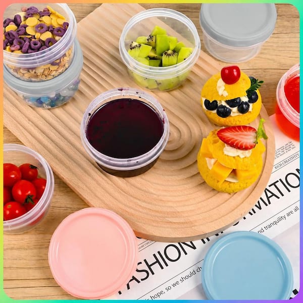 12-Pack 8 oz. Clear Plastic Food Storage Containers with Screw Lids, Leakproof and Microwave Dishwasher Safe