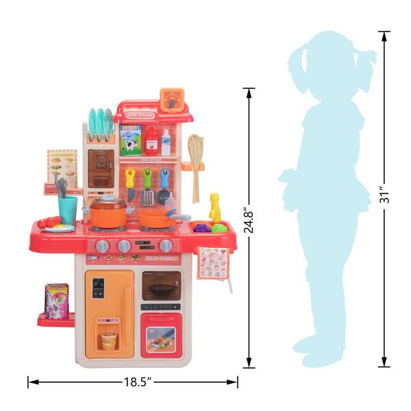 Nyeekoy Kids Kitchen Playset Little Chef Play Kitchen Set Children Pretend  Play Cook Toys, Pink TH17Y0732 - The Home Depot