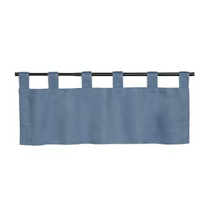 Weathermate Tab Top Blue Cotton Smooth 40 in. W x 15 in. L Tab Top Indoor Room Darkening Valance (One Valance)