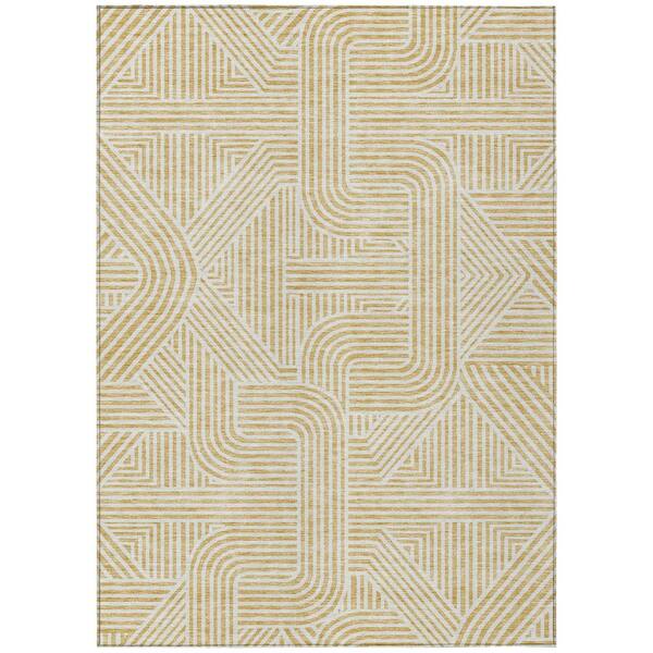 Chantille Machine Washable Indoor/Outdoor Abstract ACN917 Gold 10 ft. x 14 ft. Area Rug