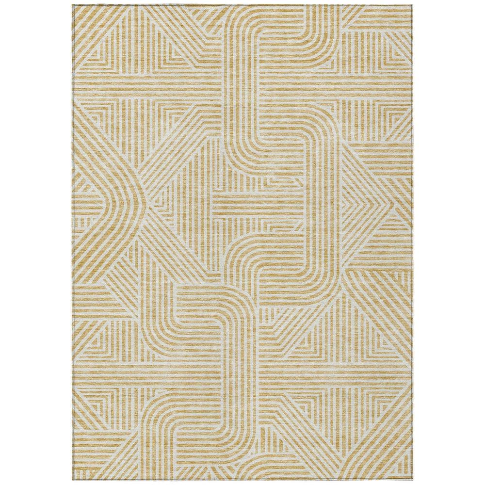 Chantille Machine Washable Indoor/Outdoor Abstract ACN917 Gold 5 ft. x 7 ft. 6 in. Area Rug price history on PriceWatchPro