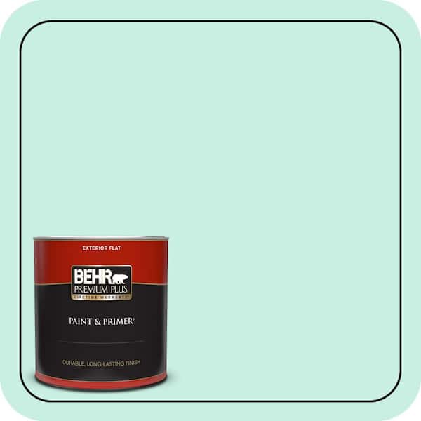 BEHR PREMIUM PLUS 1 qt. #P430-1 Summer House Flat Exterior Paint & Primer