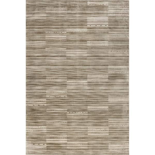 Zya Geometric Machine Washable Beige 2 ft. x 8 ft. Indoor/Outdoor Runner Rug