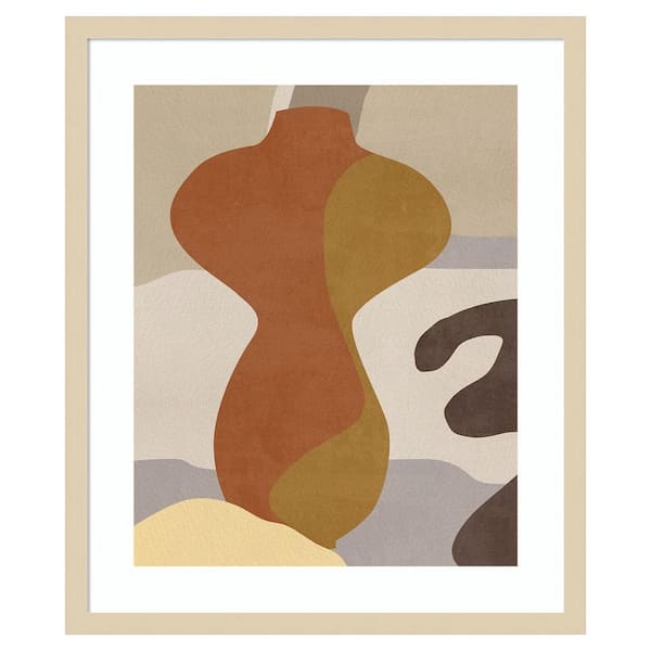 Amanti Art Cubist Vase IV by Melissa Wang 21 in. W x 25 in. H. Wood Framed Wall Art Print Framed in Brown
