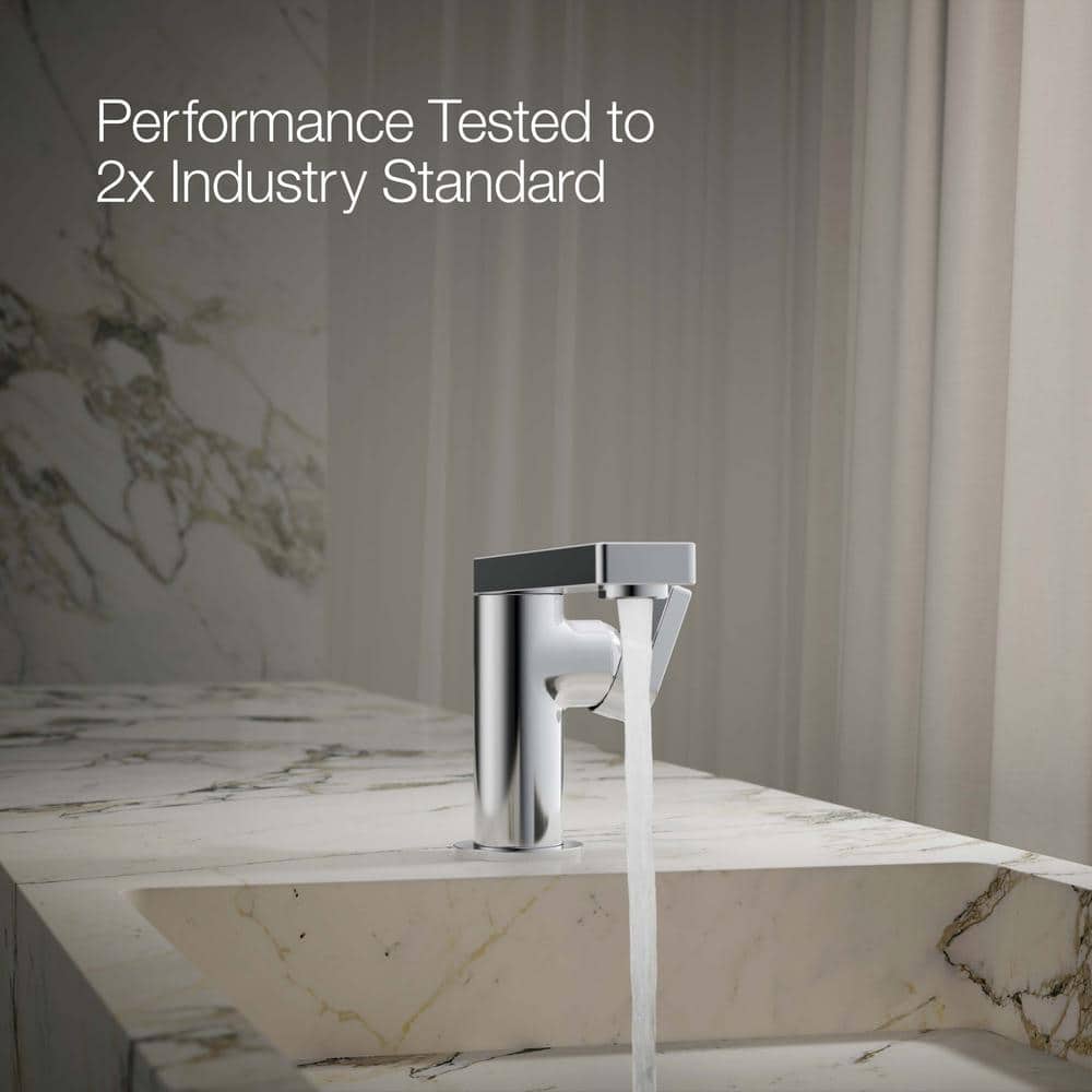 Composed Minimalist Polished Chrome Single-Handle Bathroom Faucet