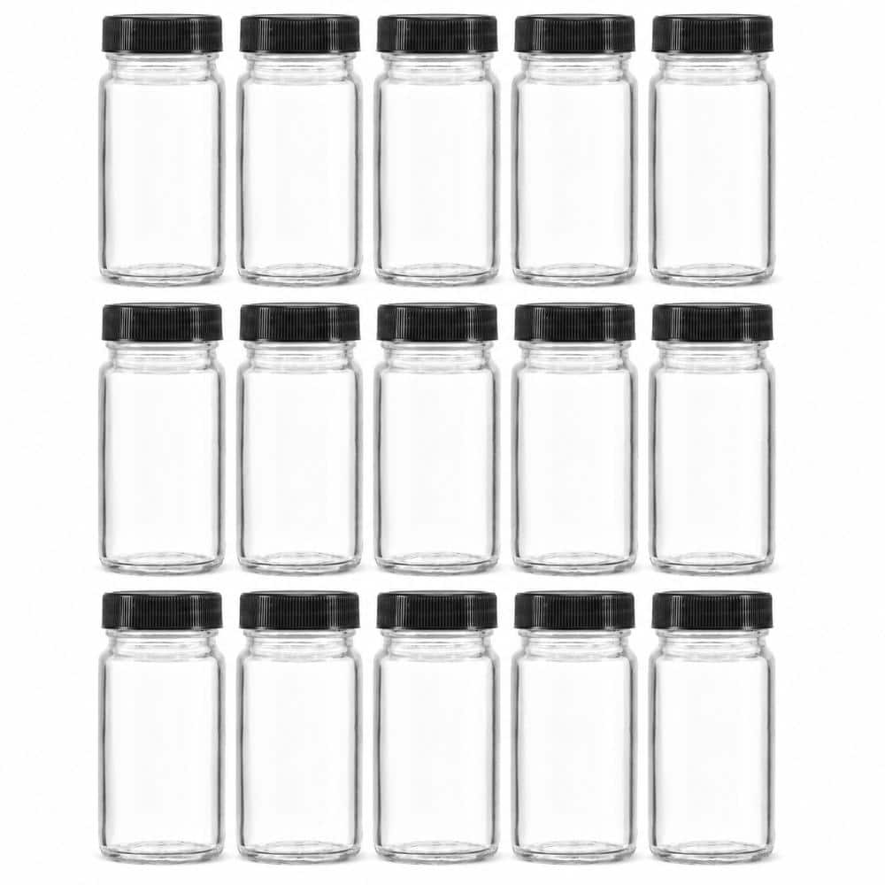 Davash Inc Set of 15 Clear Glass Drink Coaster Mini Bottles 2 oz
