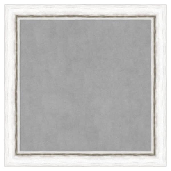 Amanti Art Morgan White Silver 14 in. x 14 in Framed Magnetic Board