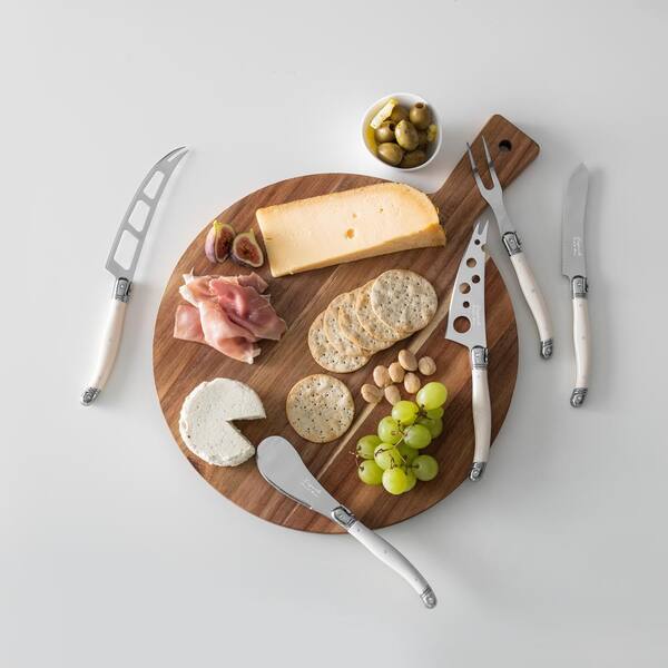 French Home Laguiole 5-Piece Artisan Cheese Knife Set with Ivory