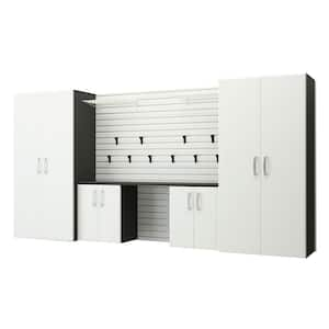 Jumbo 5-Piece Composite Wall Mounted Garage Storage System in White (144 in. W x 72 in. H x 21 in. D)