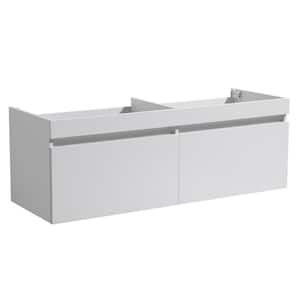 Largo 57 in. Double Bathroom Vanity Cabinet Only in White