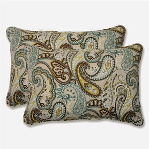 Paisley Blue/Brown Tamara Quartz Rectangular Outdoor Lumbar Pillow 2-Pack