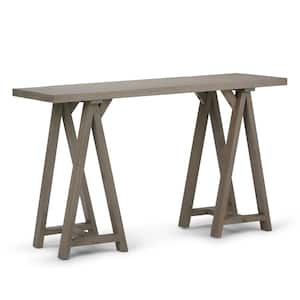 Sawhorse 50 in. Distressed Gray Standard Rectangle Wood Console Table