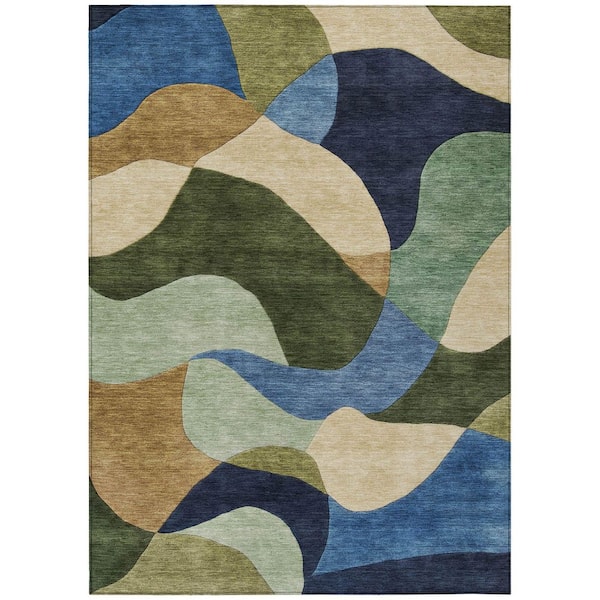 Chantille Machine Washable Indoor/Outdoor Abstract ACN2141 Green 5 ft. x 7 ft. 6 in. Area Rug